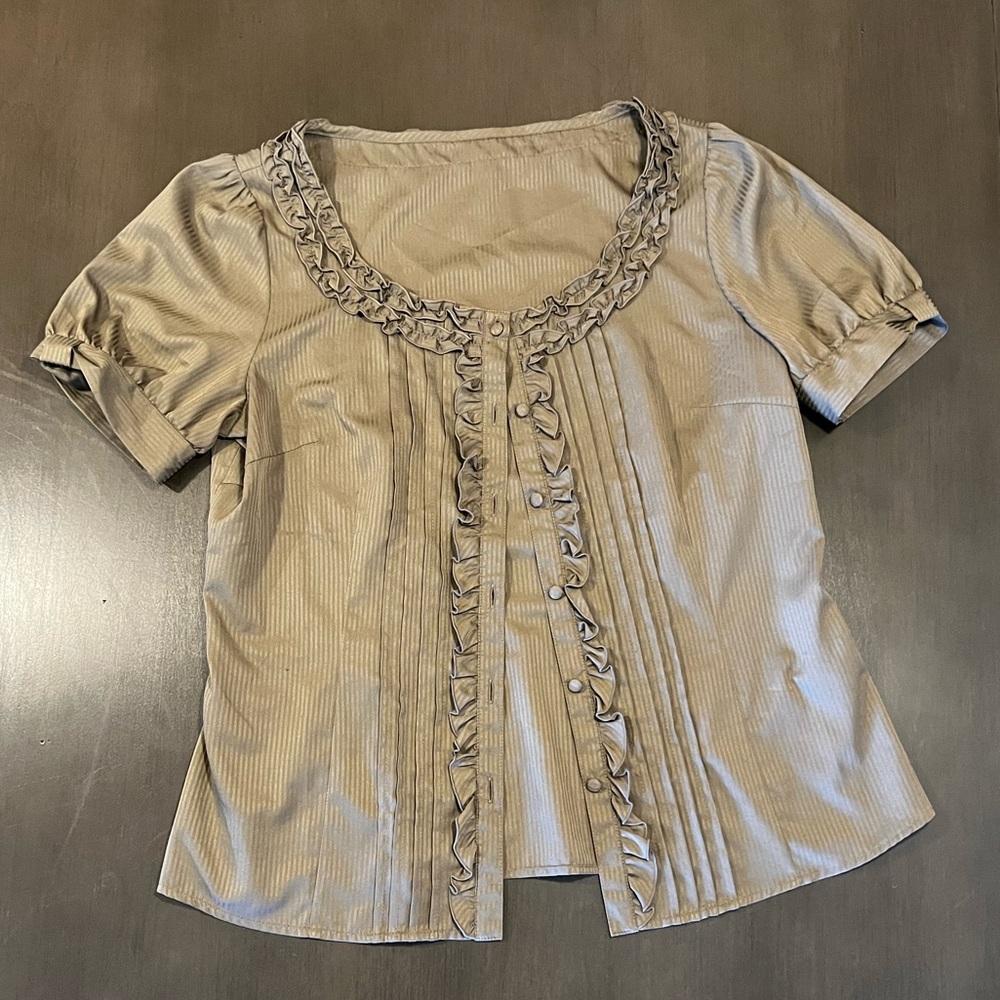 Brown Button Down Blouse - image 1